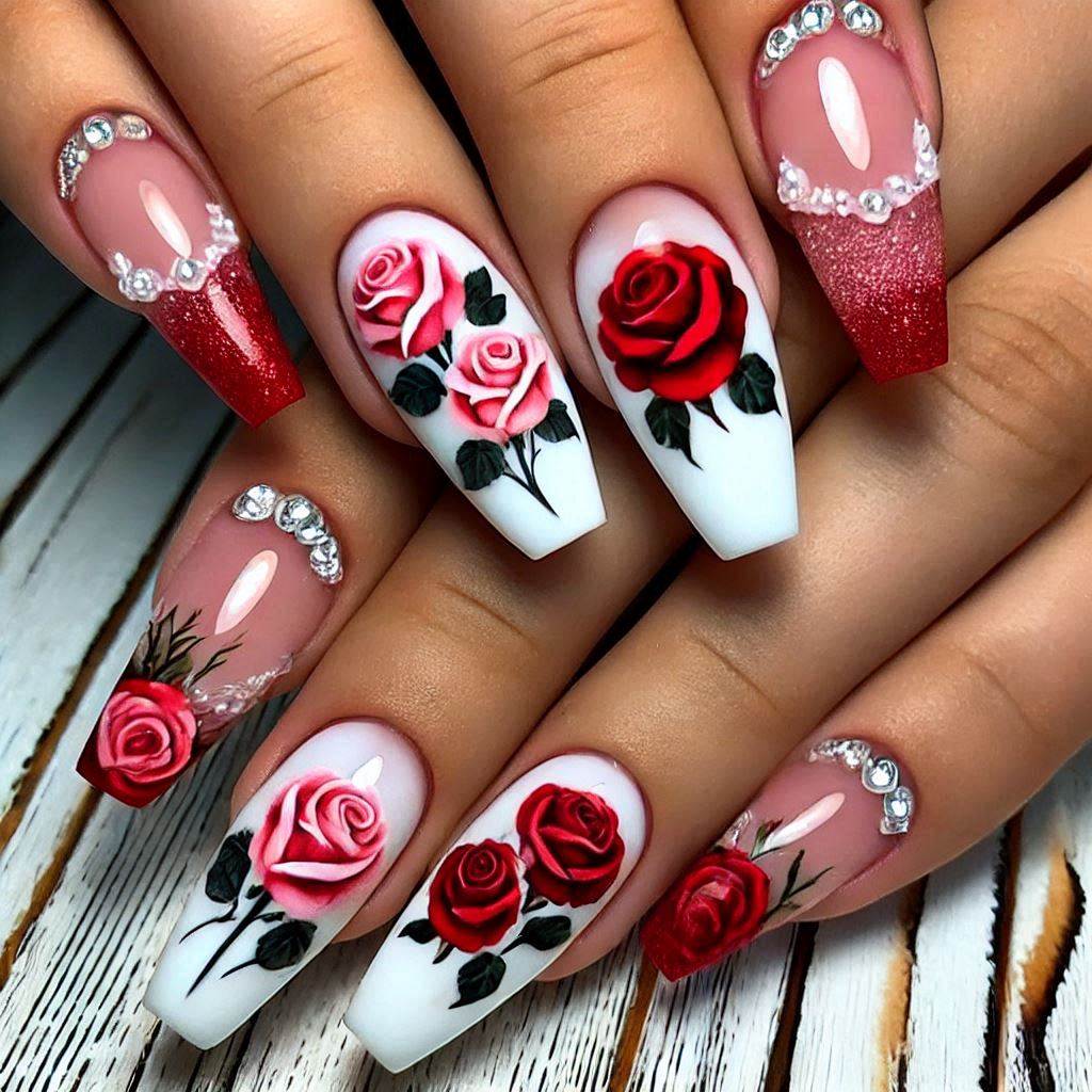 Rose-Accented French Tips