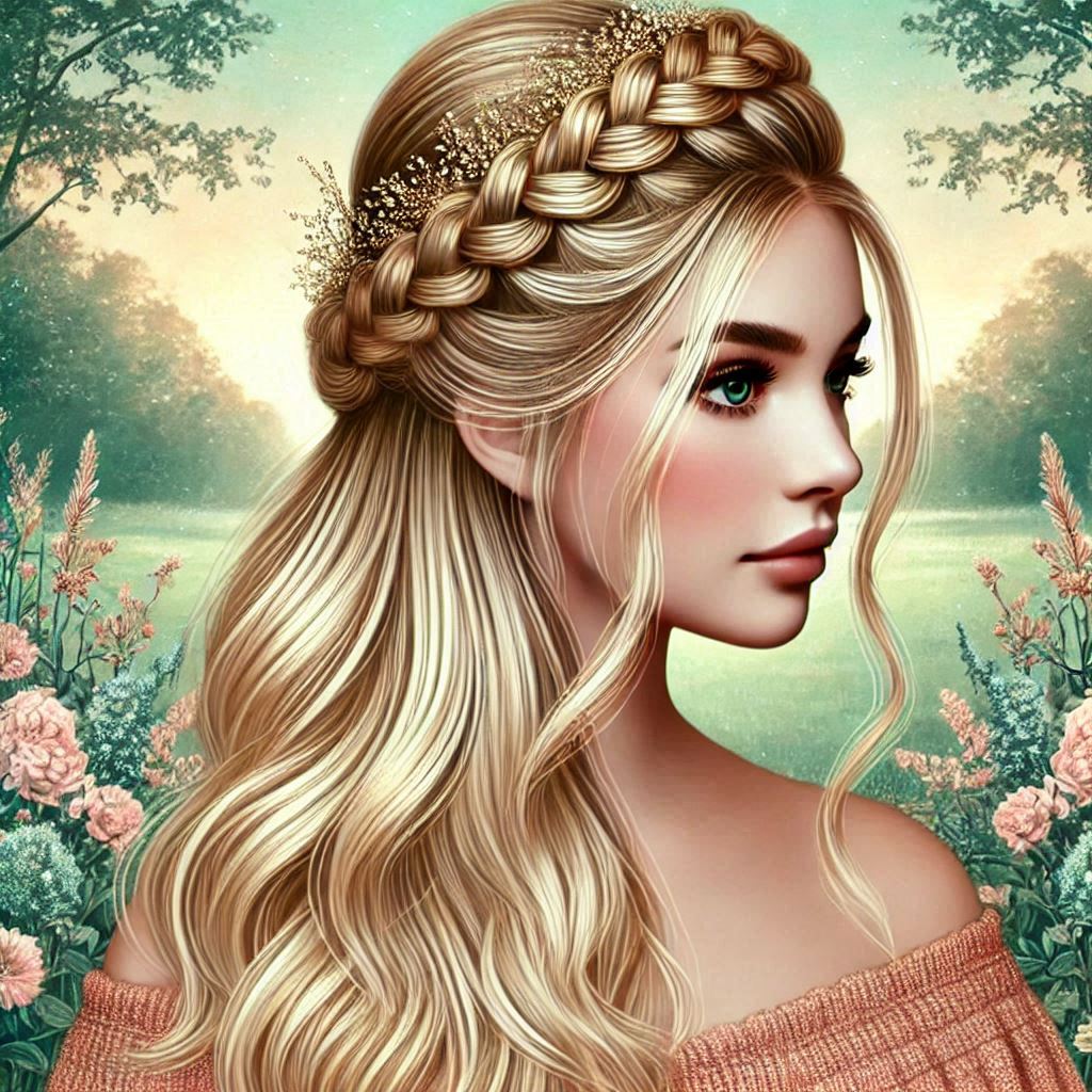 Romantic Half-Up Braided Crown