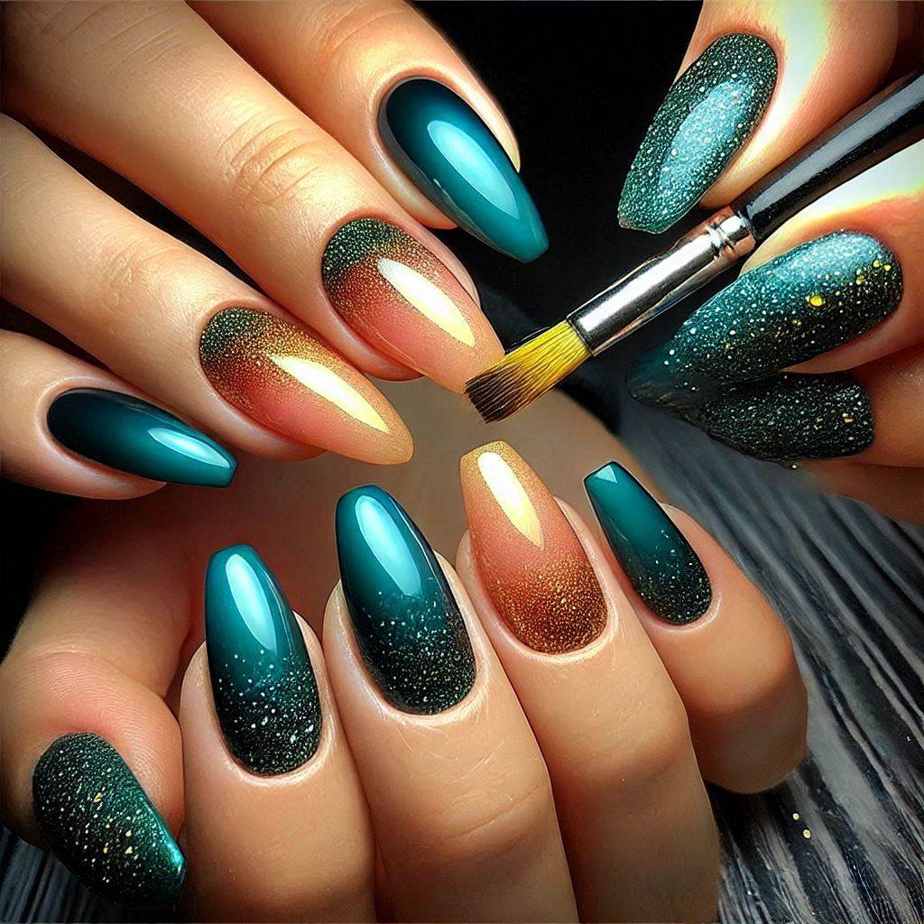 Teal to Gold Ombre