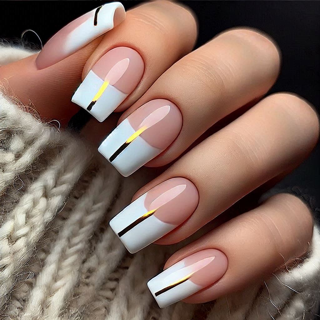 Square French Tips with a Twist