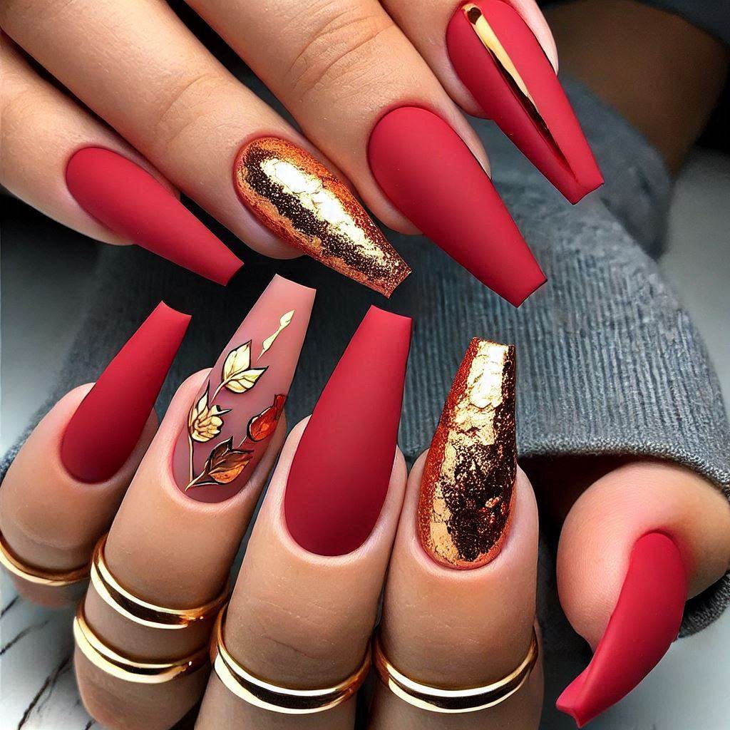 Red Velvet Matte with Gold Accents