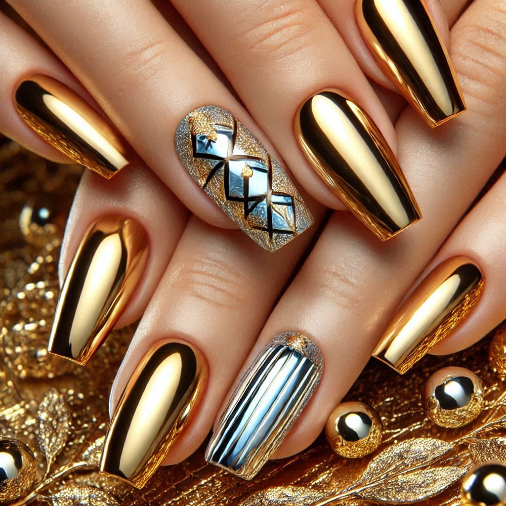 Metallic Marvels: Gold and Silver Nails