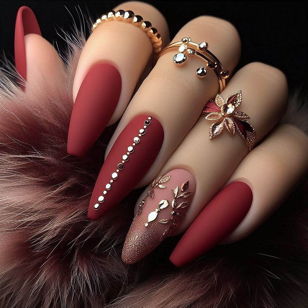 Red Velvet Matte Nails