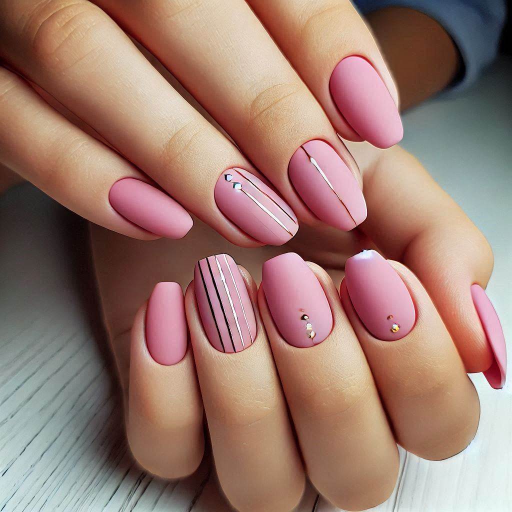Matte Pink with Gold Accents