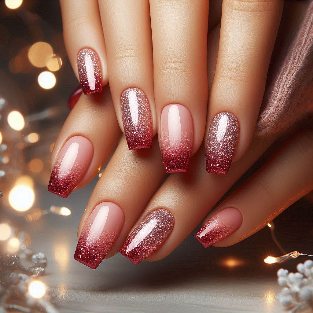 Glitter Gradient Nails