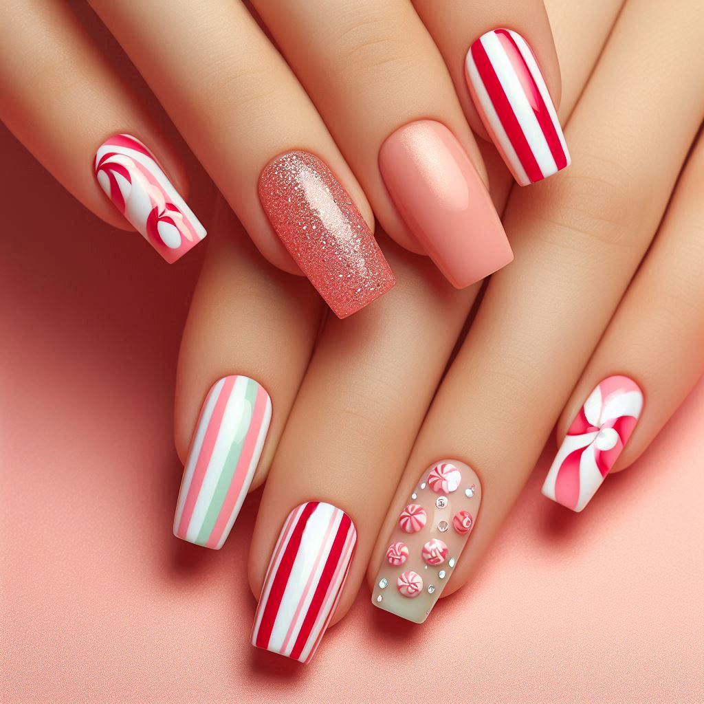 Candy Stripes Nails