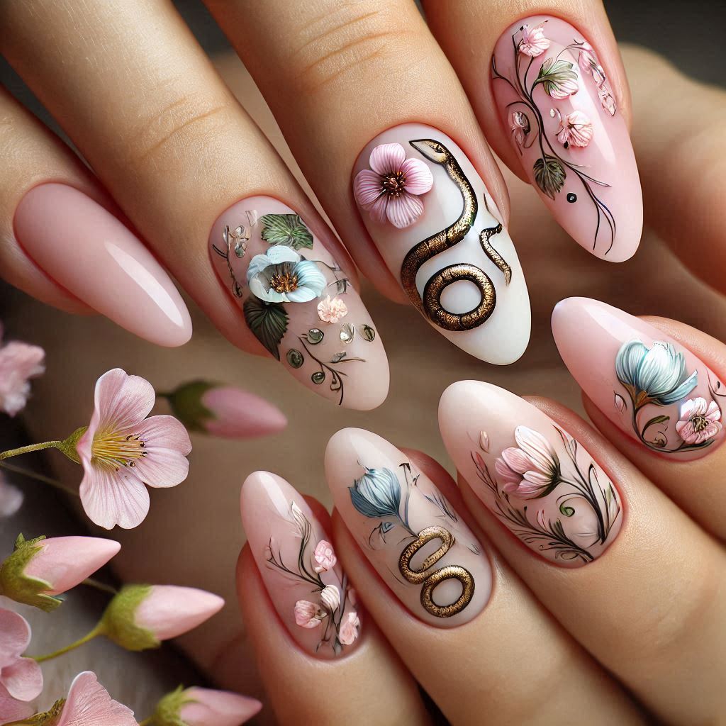 Snake and Floral Fusion