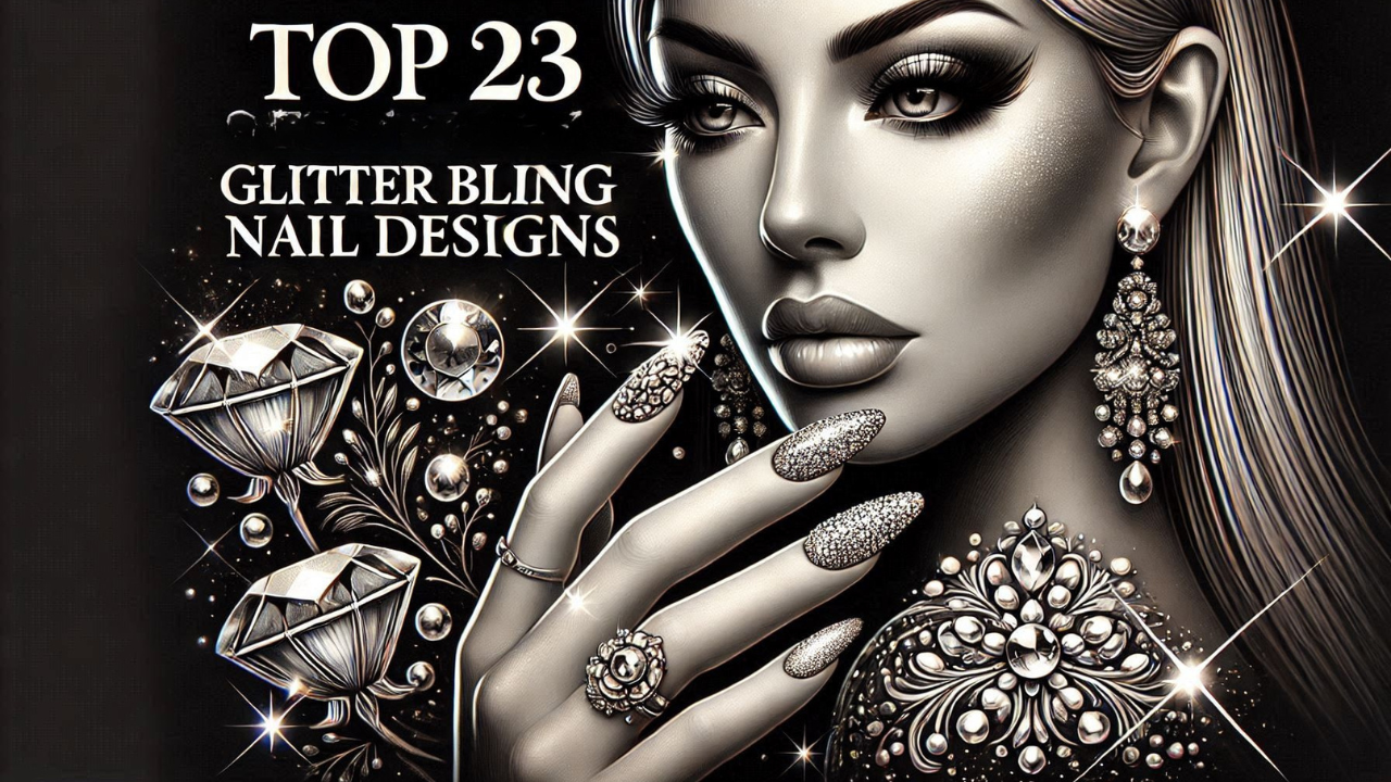 Top 23 Glitter Bling Nail Designs'