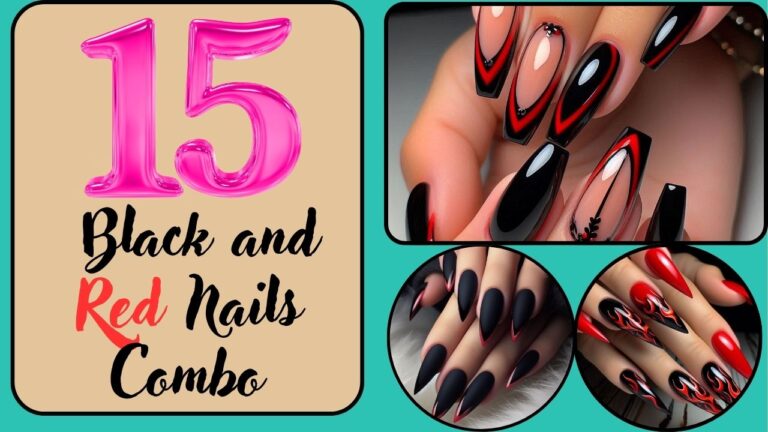 15 Black and Red Nails Combo