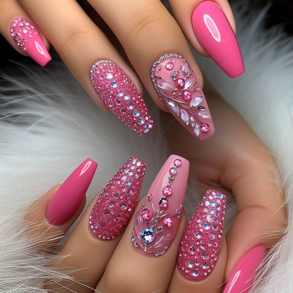 Bright Pink with Gems