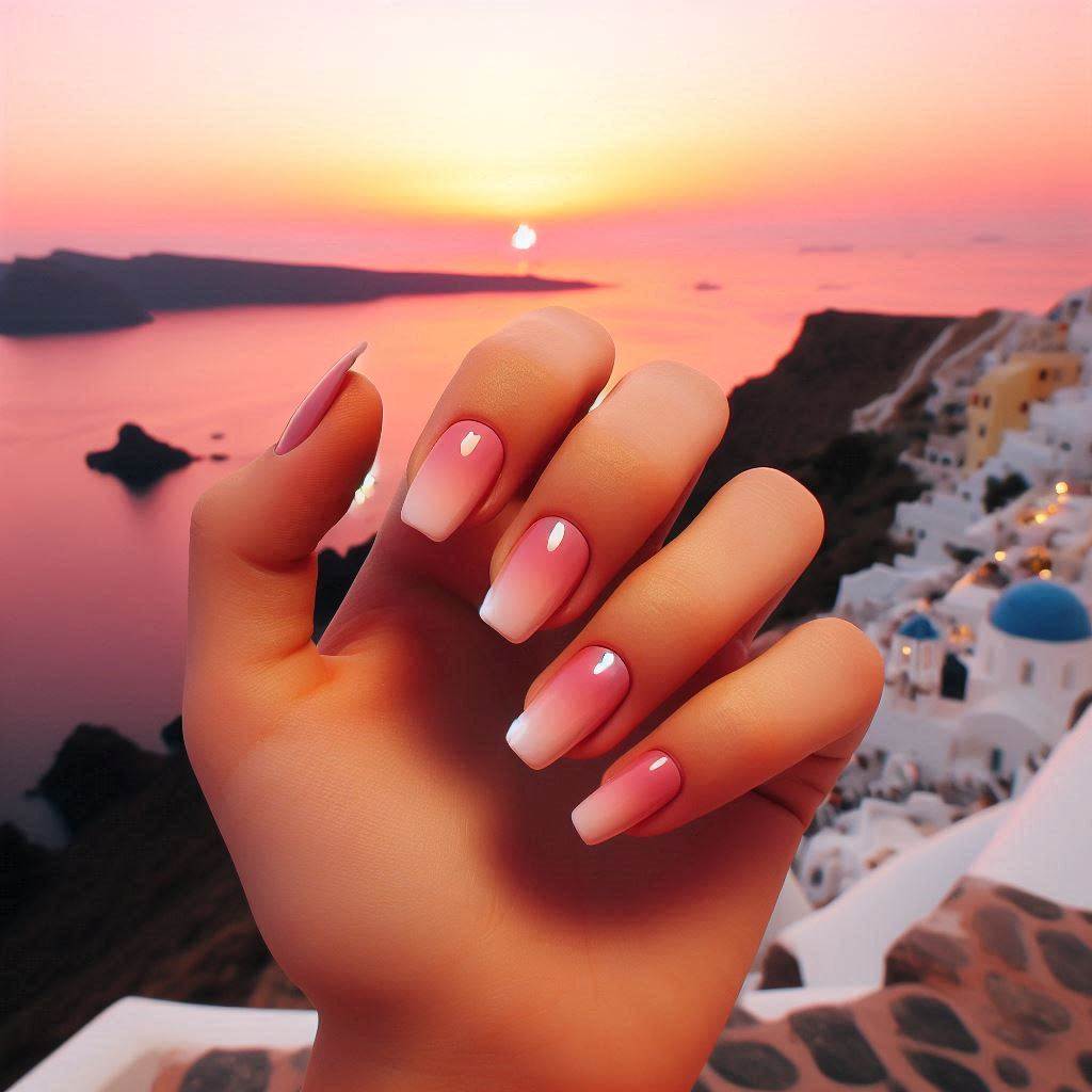 Pink Sunset Nails