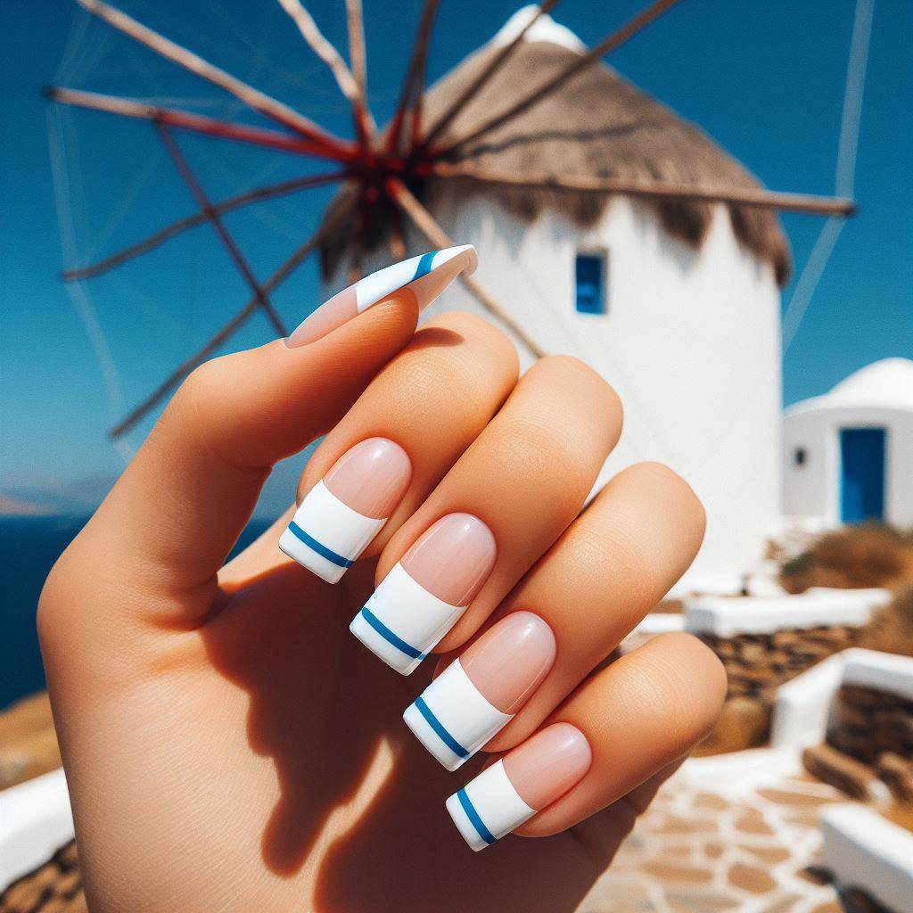 Blue French Tips