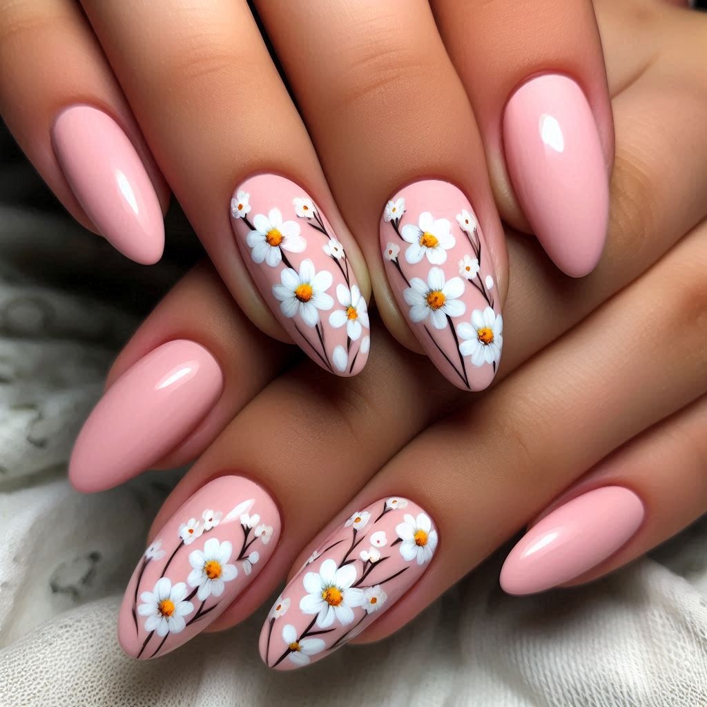 Floral Summer Nails Almond Simple for a Cute Touch