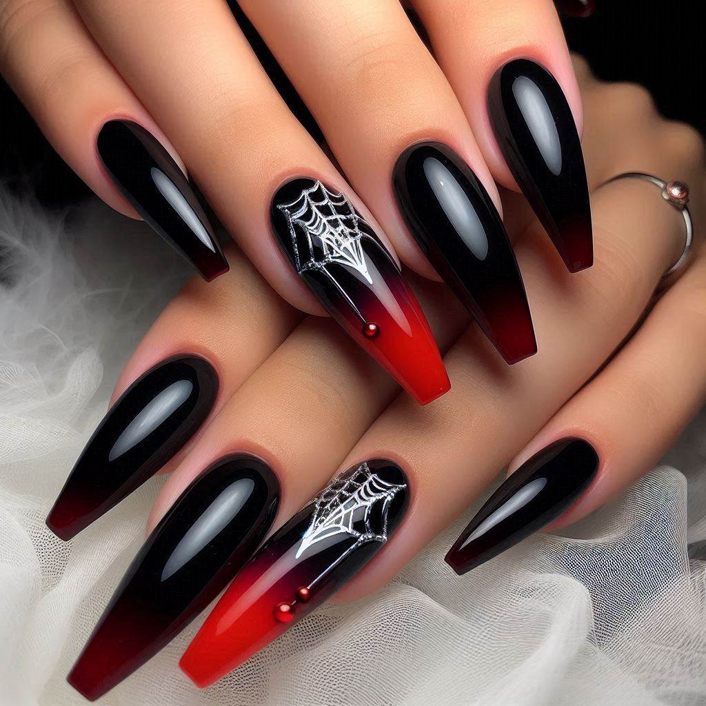 Coffin-Shaped Goth Nails Acrylic for a Hauntingly Beautiful Look