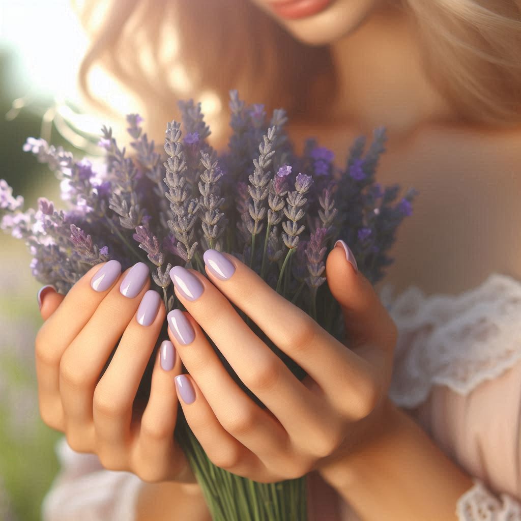 Soft Lilac Short Nails 