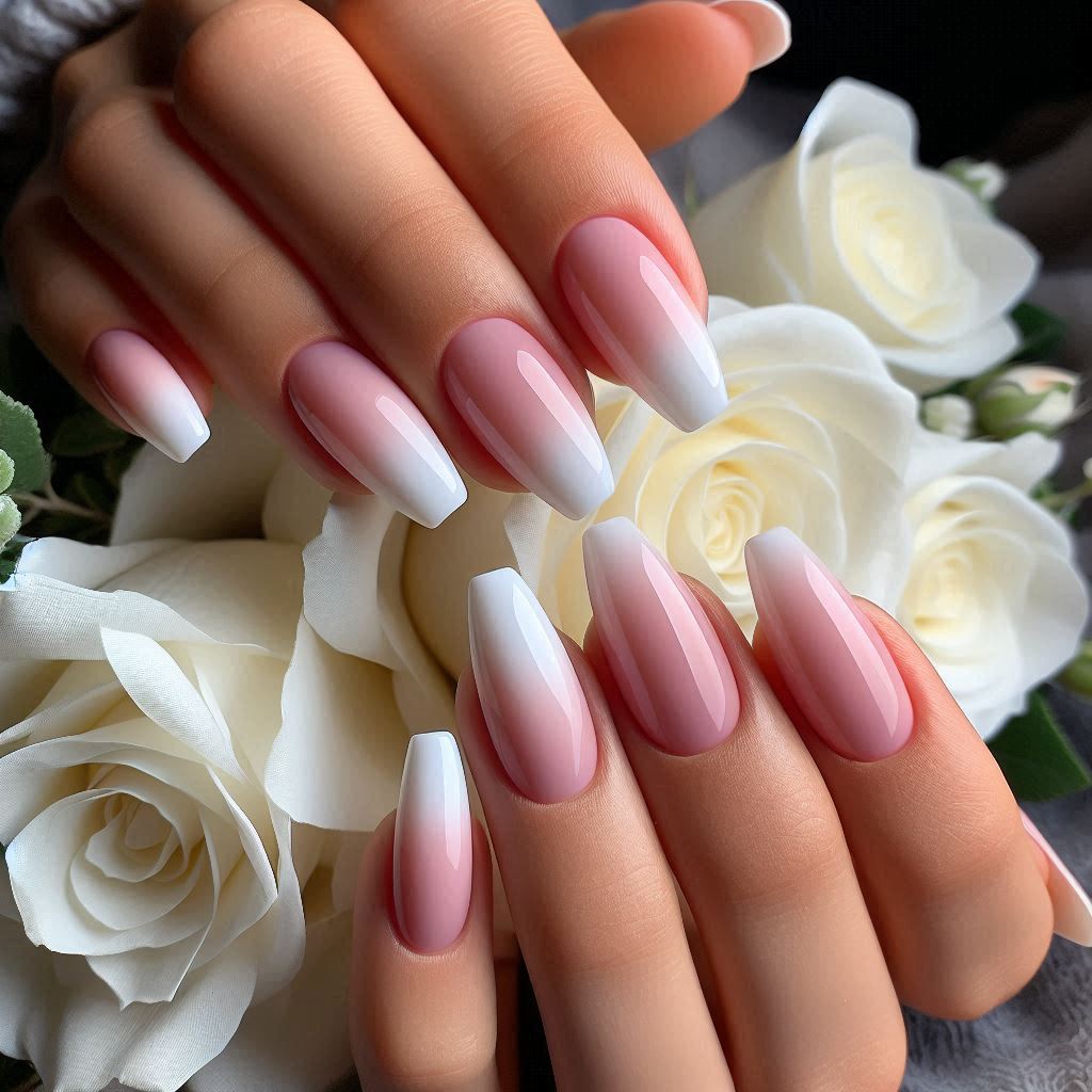 Pink and White Ombre