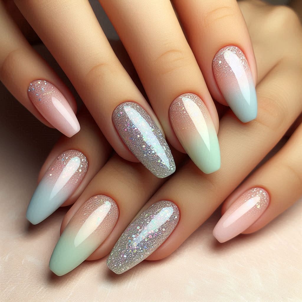 Glitter Gradient Nails