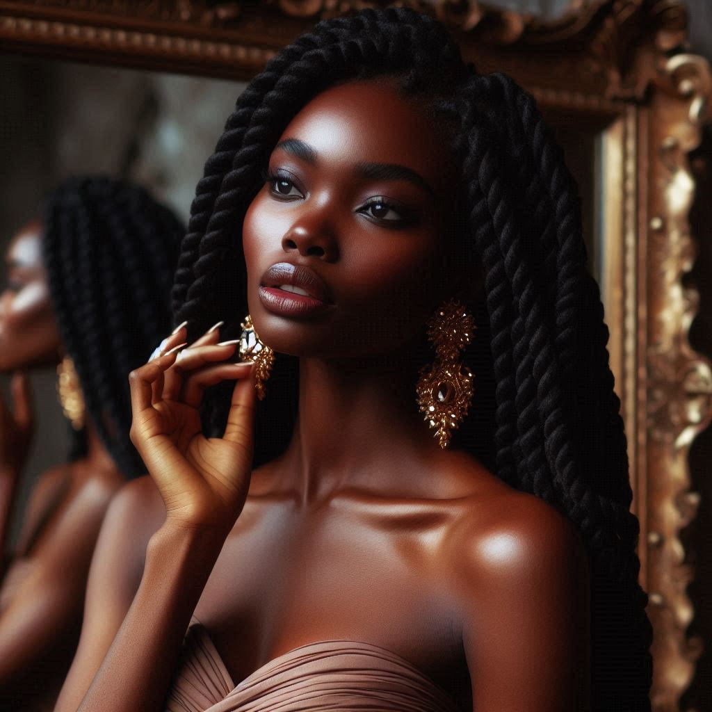 Waist-Length Senegalese Twists in a Rich Brown Shade