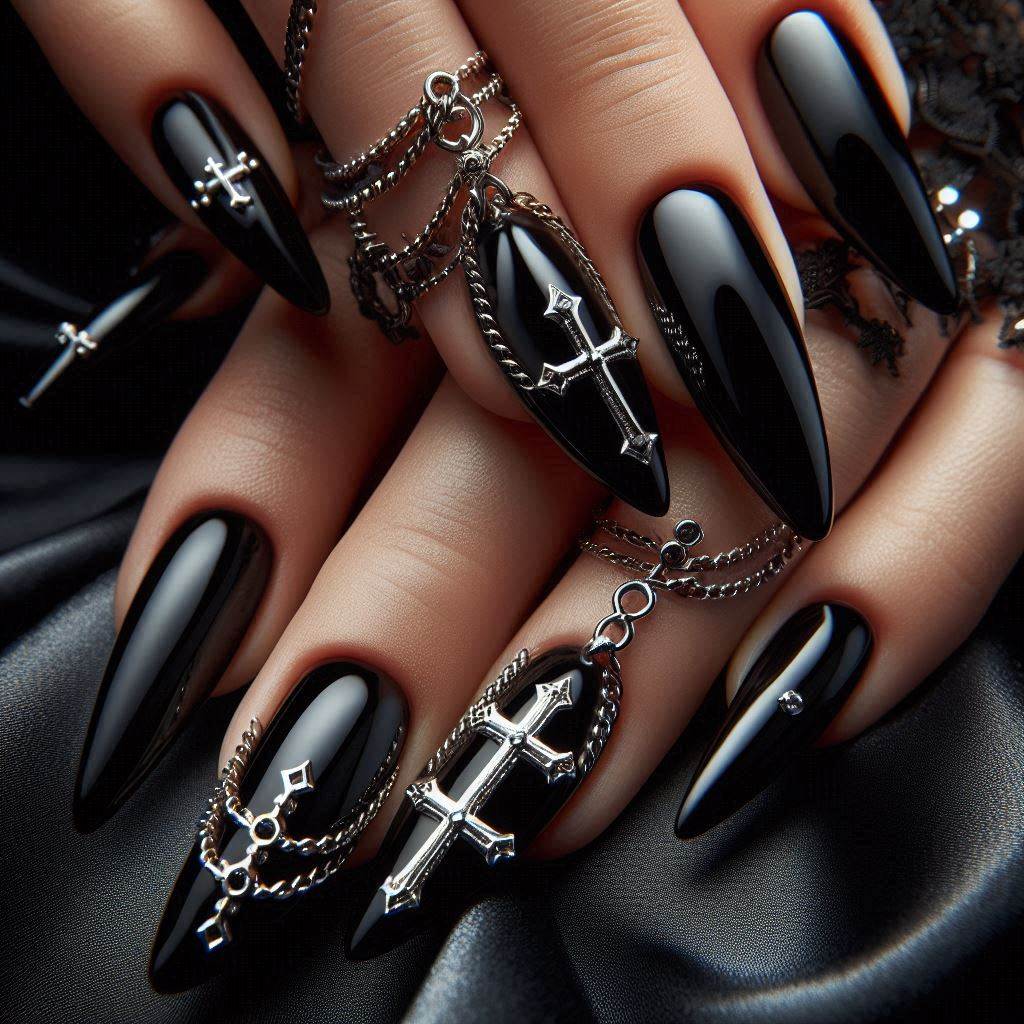 Black Goth Nails Acrylic for the Ultimate Dark Romance