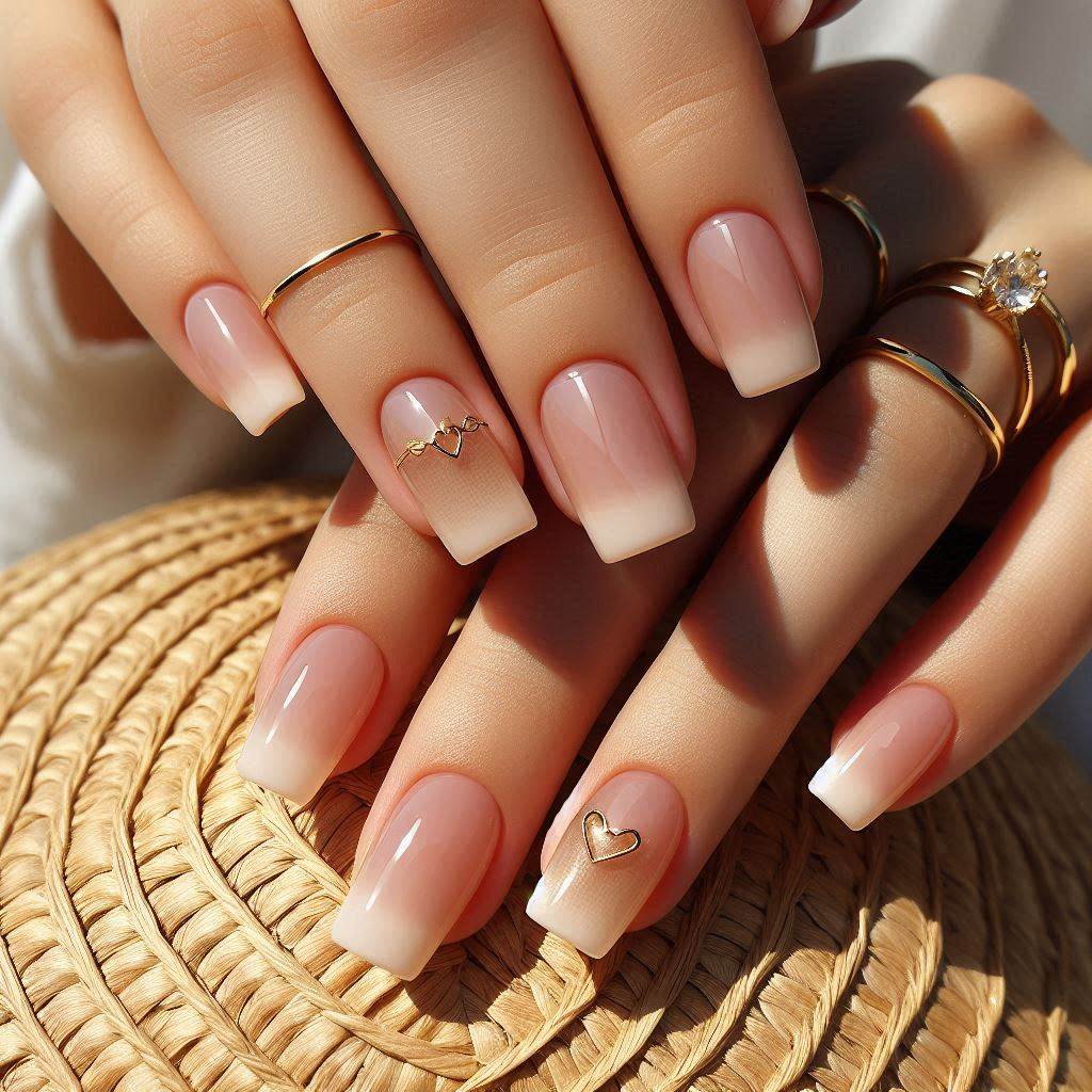  Short French Tip Nails with Minimalist Nail Art