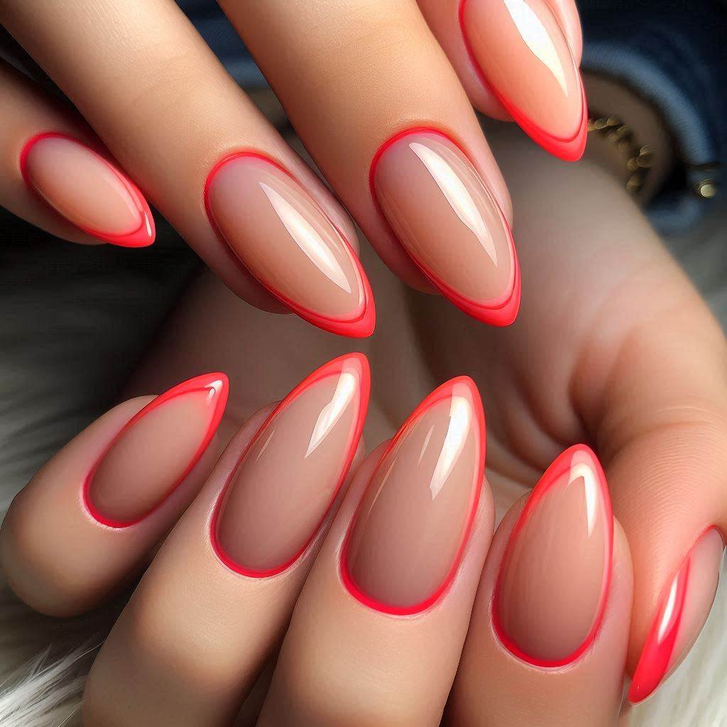 Coral French Tips