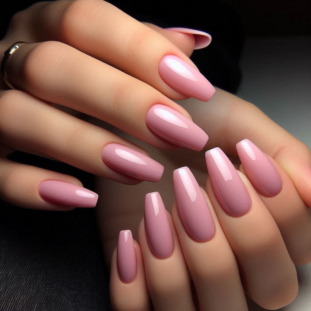 French Tip Pink Dip Nails