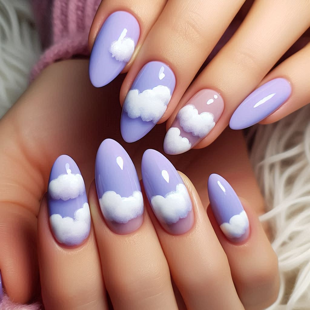  Lavender Cloud Nails