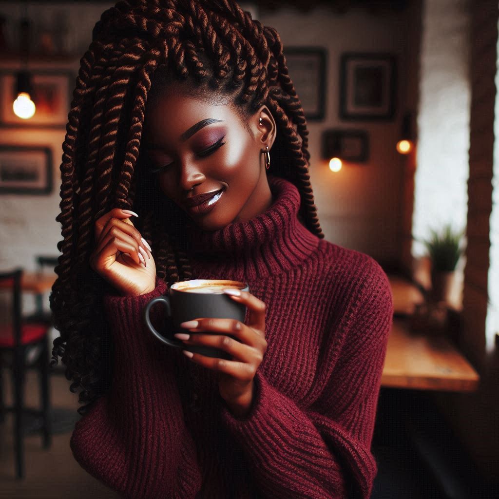 Long Rope Twists in a Burgundy Hue