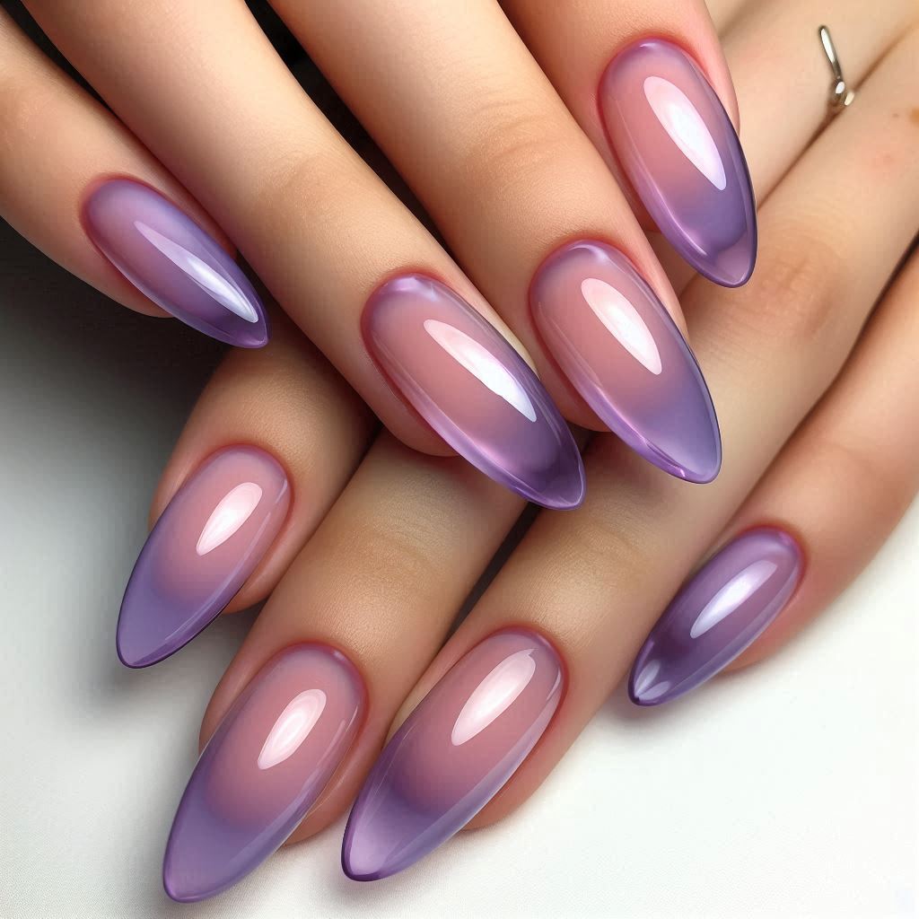 Purple Jelly Nails