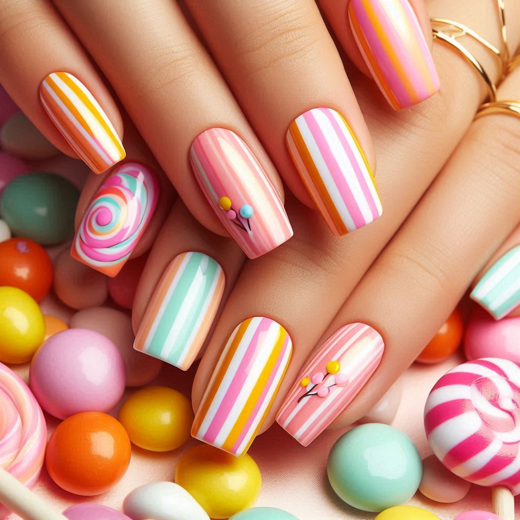 Candy Swirl Nails