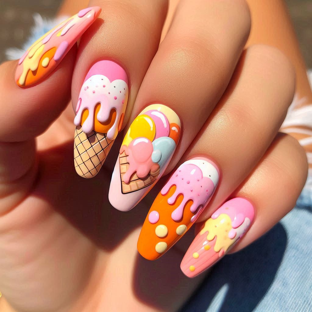 Melting Ice Cream Nails