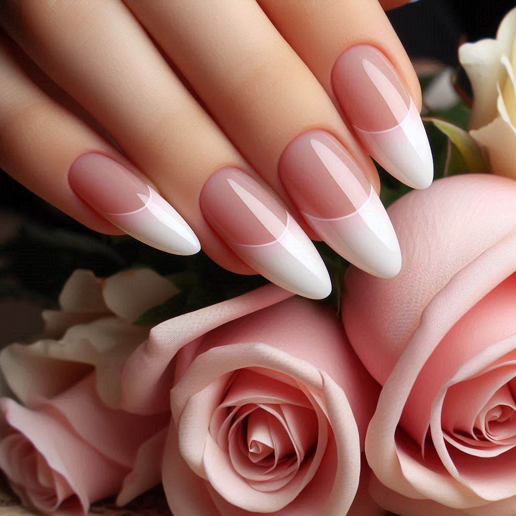 Light Pink Nails with French Tips 