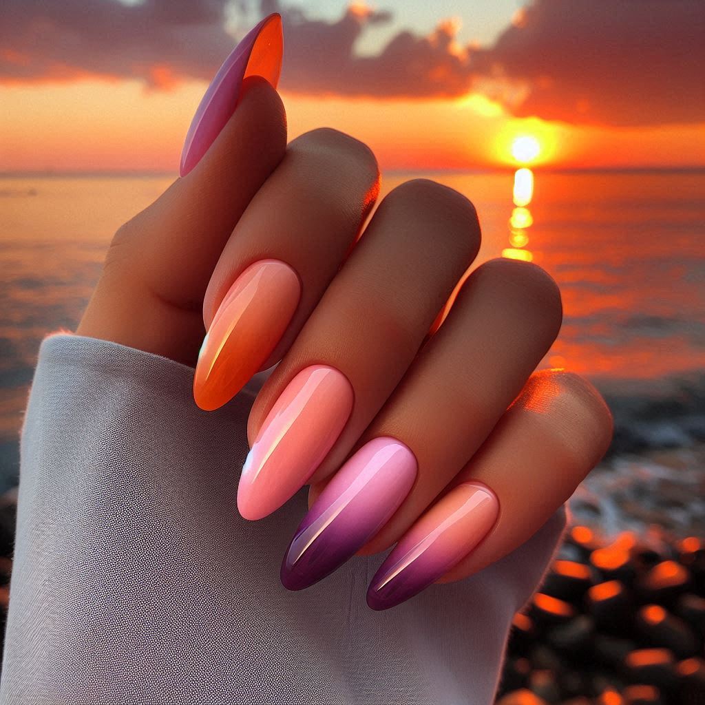  Sunset Ombre Nails for Dreamy Summer Vibes