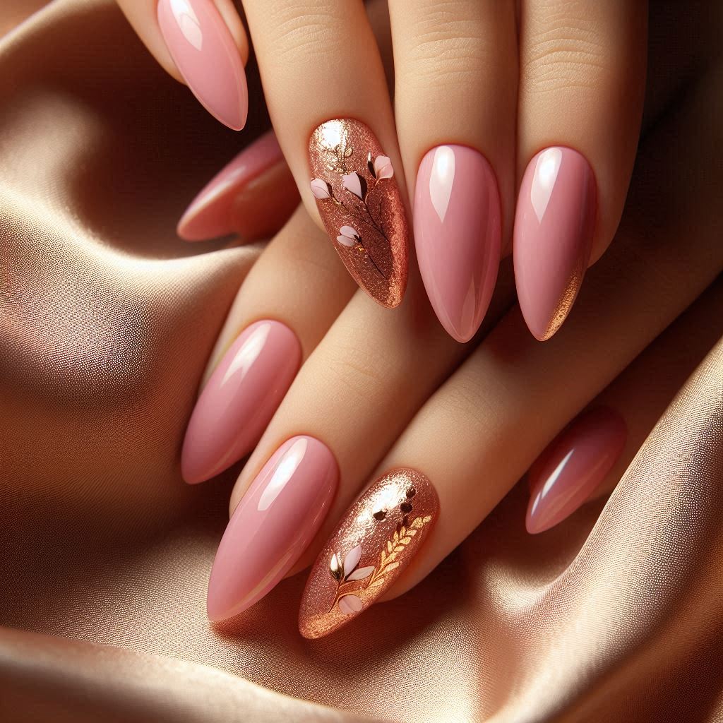 Glossy Pink with Gold Foil