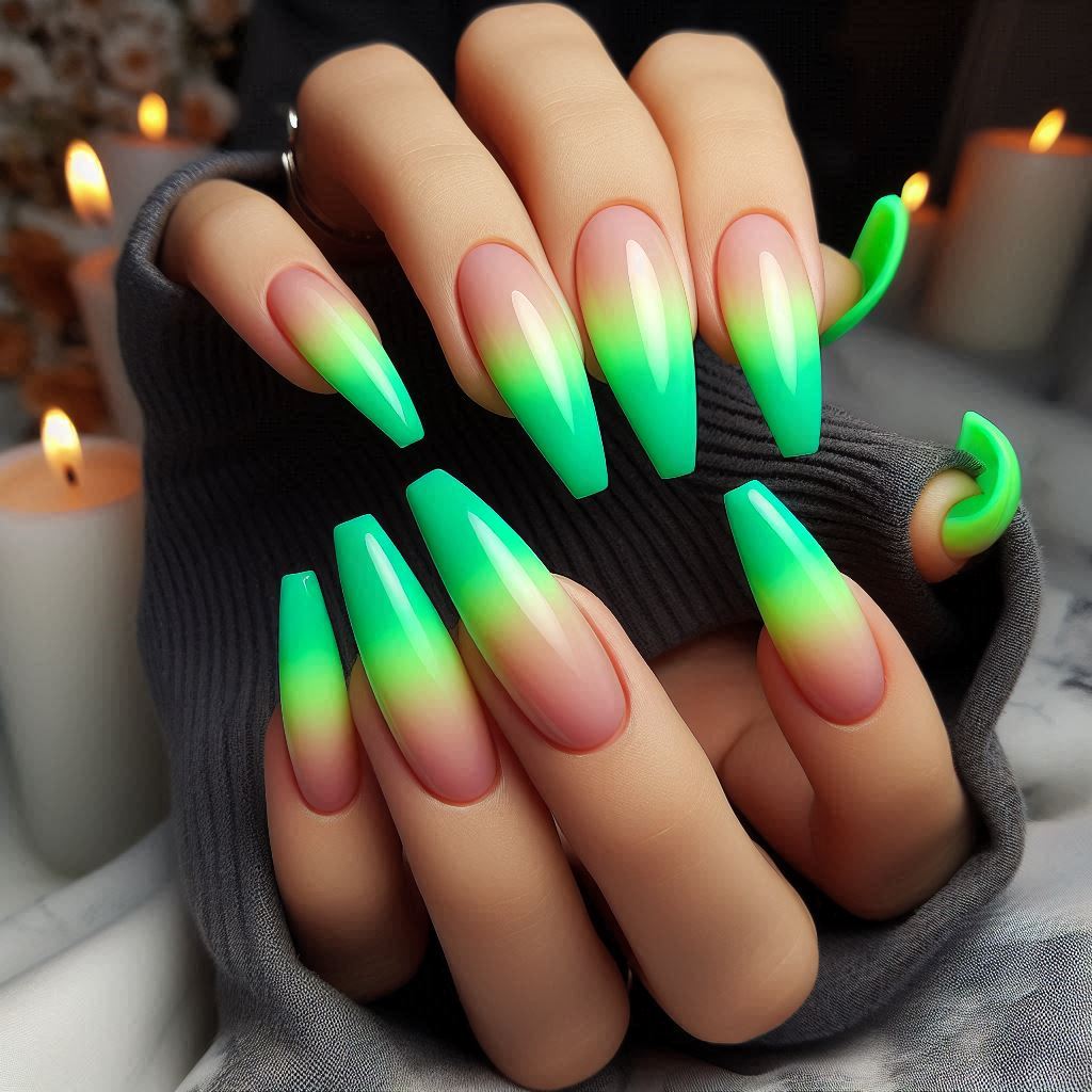 Neon Green Ombre