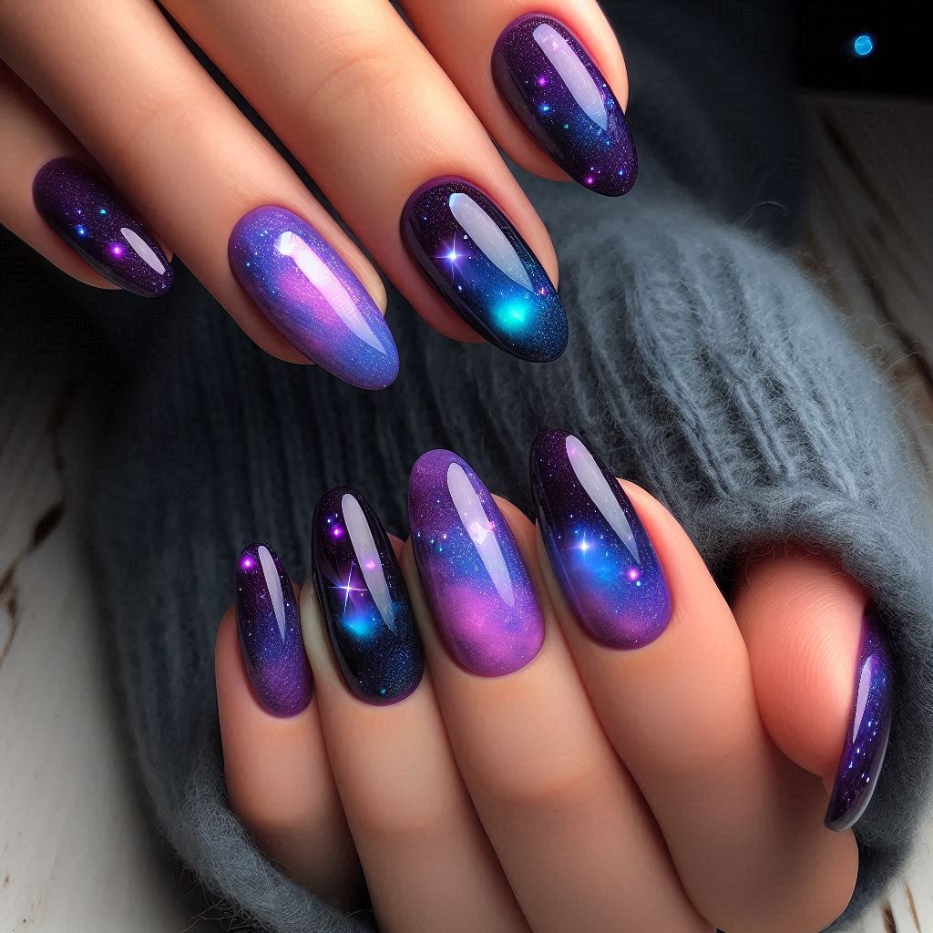 Purple Dream Northern Lights Nails