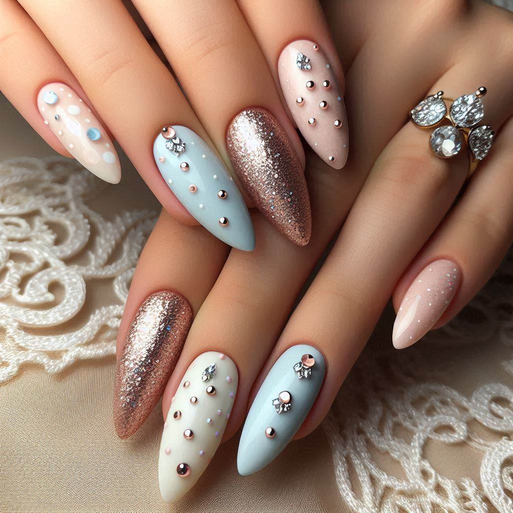 Glitter Polka Dot Nails