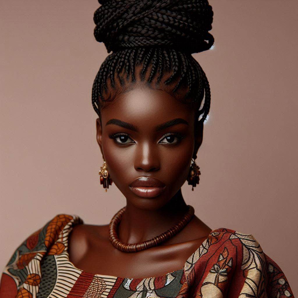 Fulani Braids with a Top Knot Updo