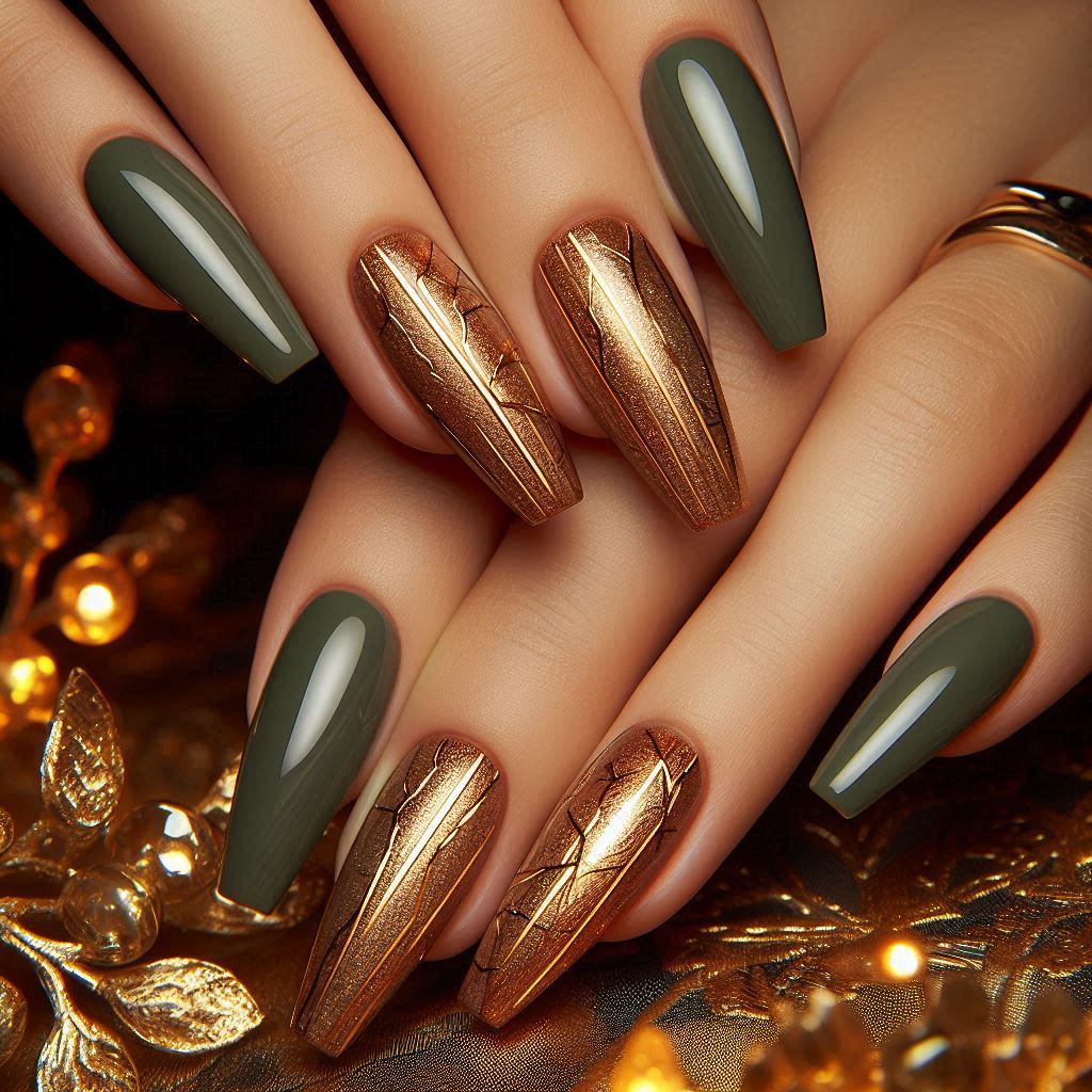 Olive Green with Gold Accents