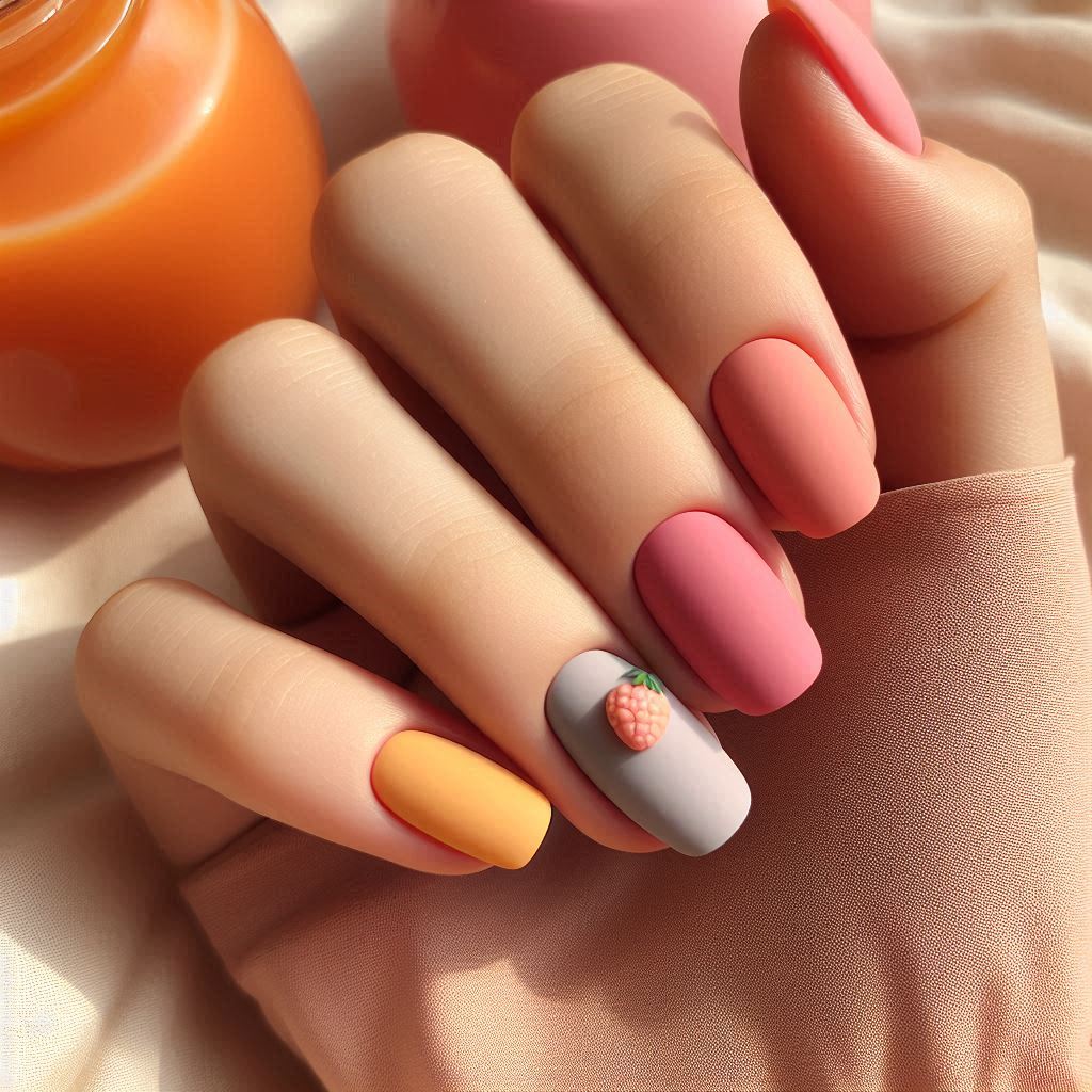 Matte Summer Nails