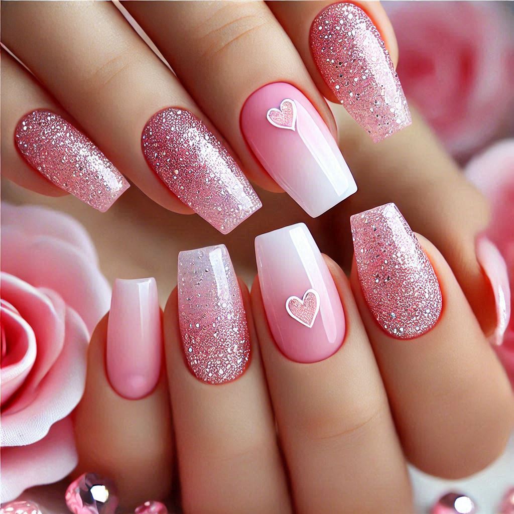 Simple Pink Glitter Gradient