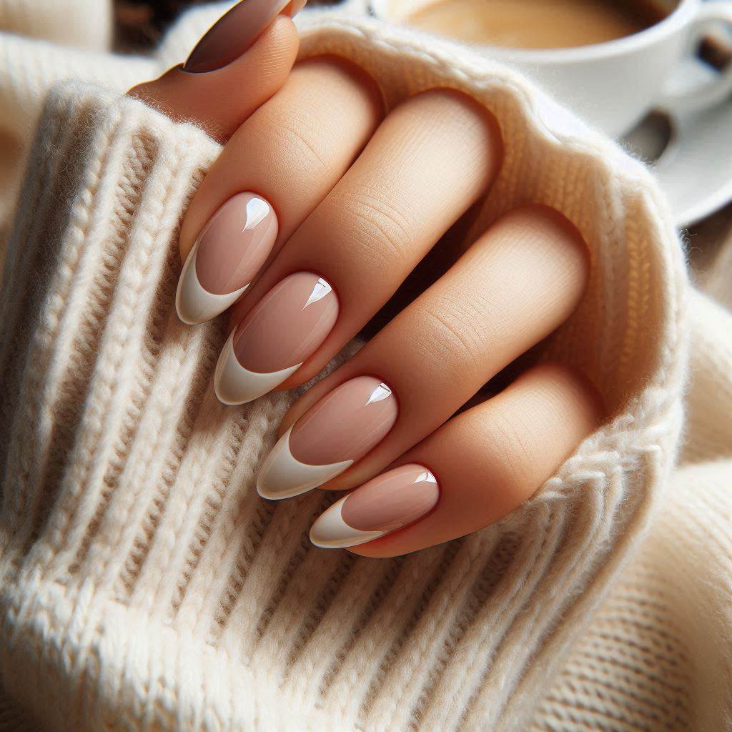 Nude Almond French Tip