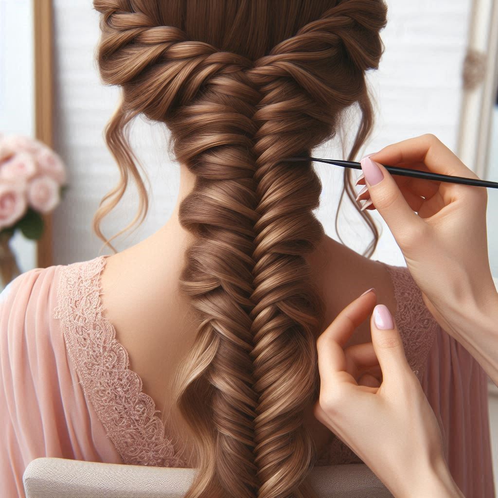 Half-Up Fishtail Braid