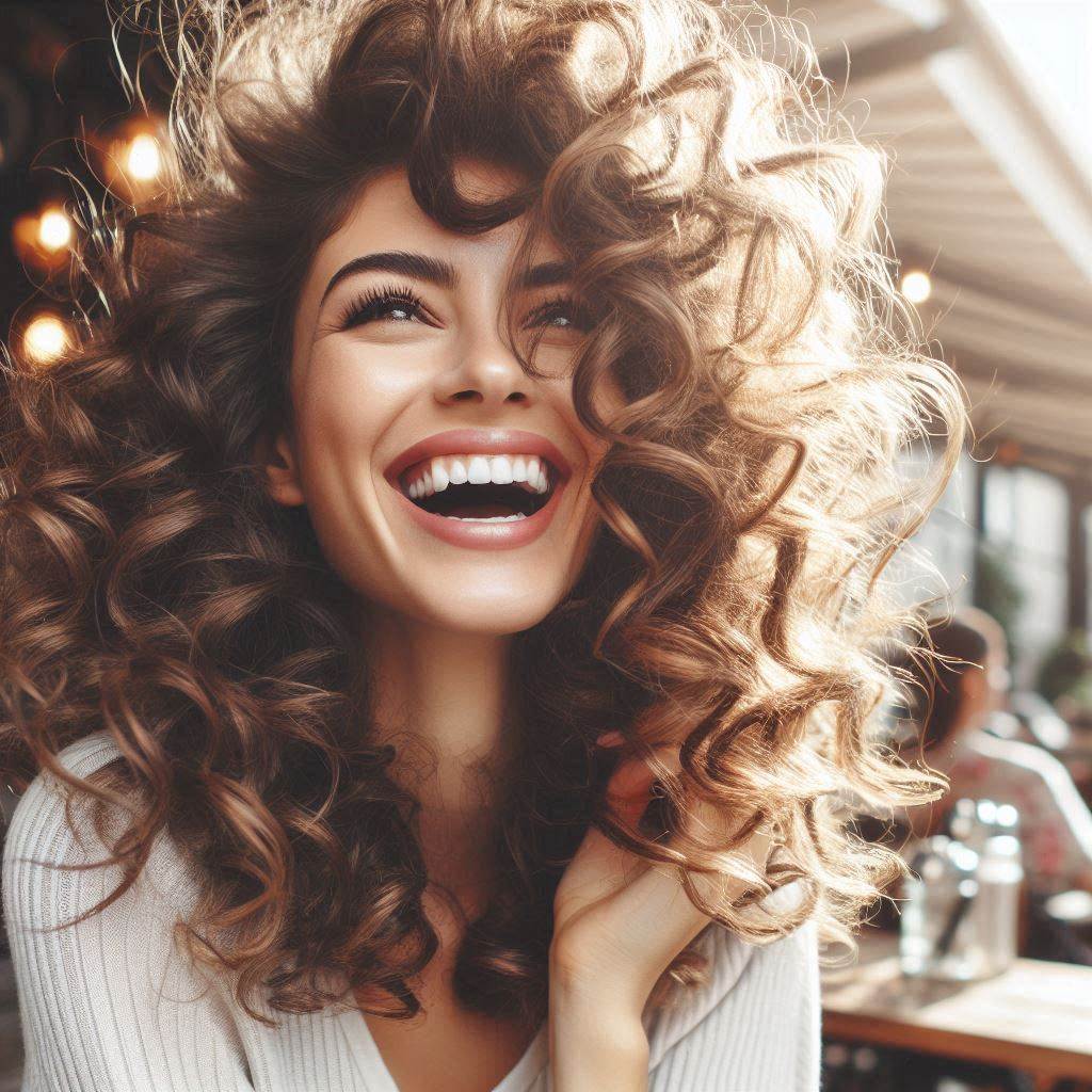 Wispy Curtain Bangs on Curly Hair