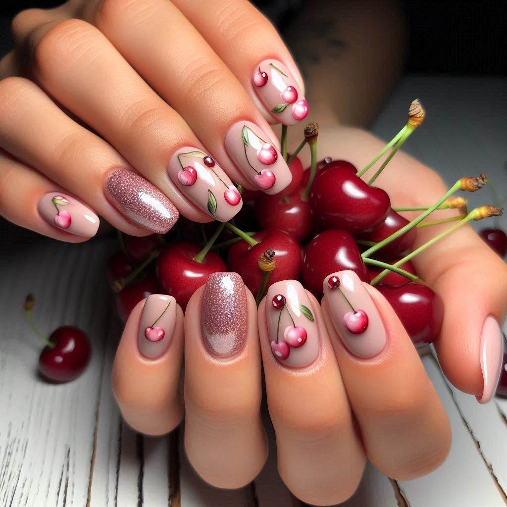 Juicy Cherry Nail Art