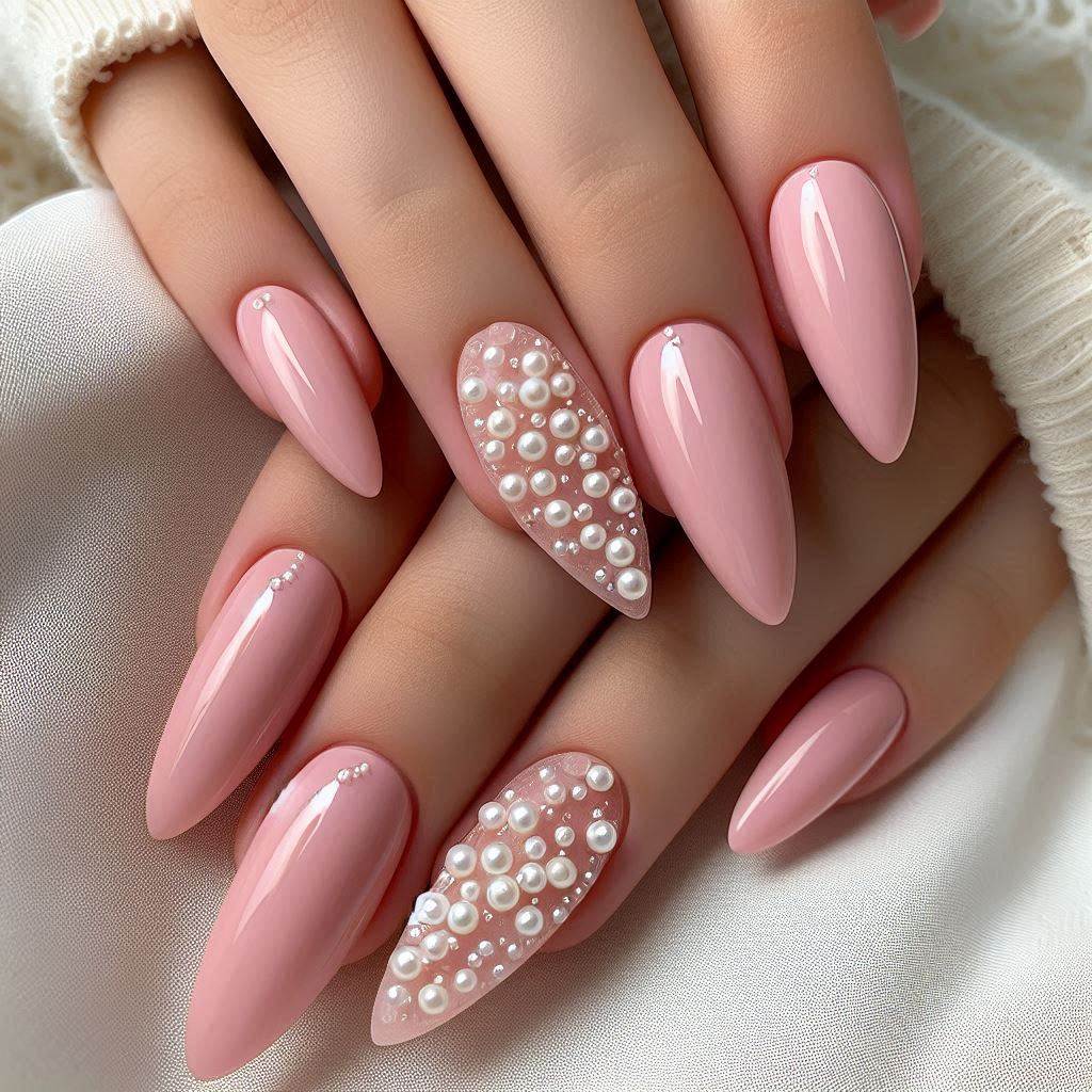 Elegant Light Pink with Pearls