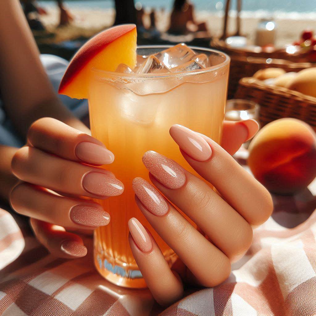  Peach Fuzz Almond Nails – Pantone’s 2024 Color Trend