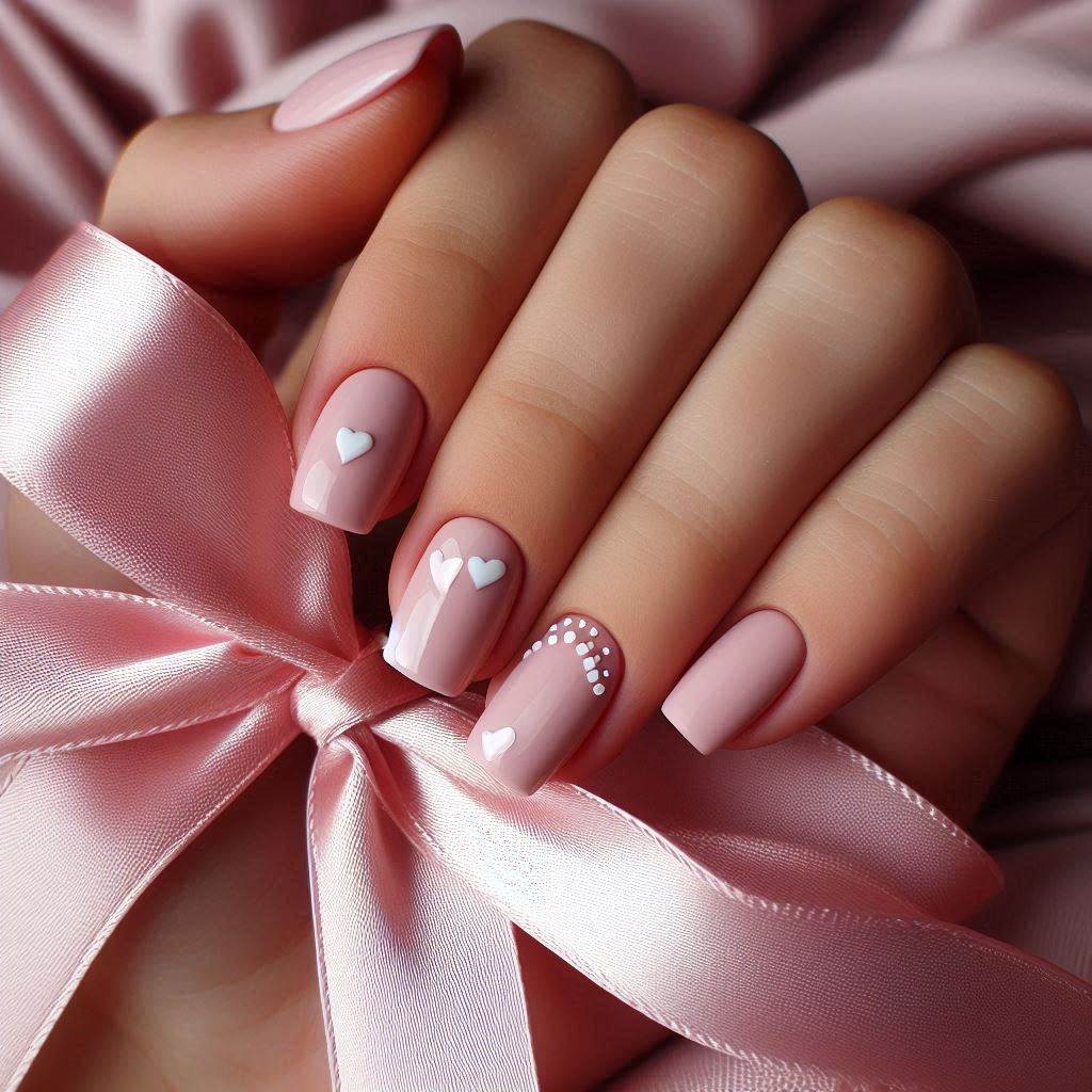 Soft Pink with Tiny Hearts