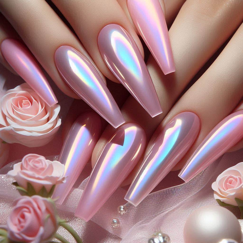 Pink Chrome Nails