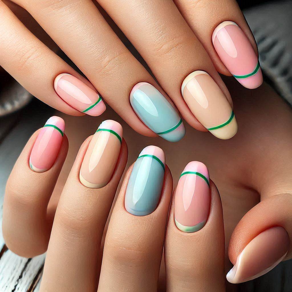 Pastel French Tip Nails for an Easter-Ready Look